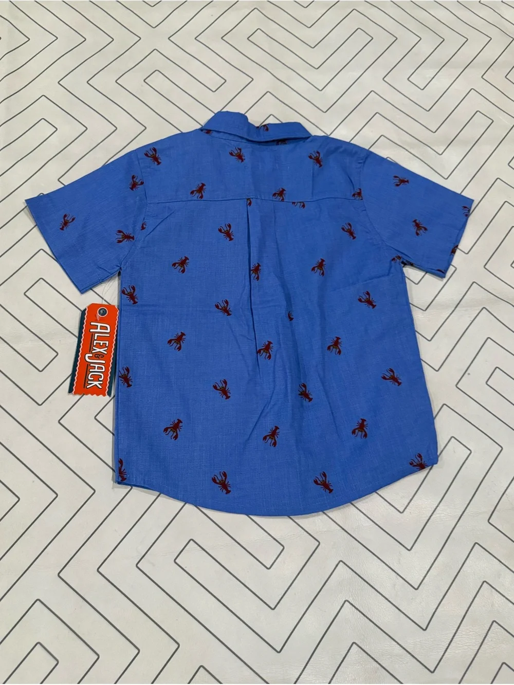NWT Alex & Jack Short-Sleeve Button-Up Shirt with Lobster Print